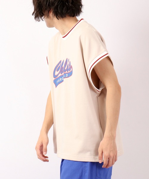 FUNALIVE（ファンアライブ）の「裏毛リブライン半袖プリントTシャツ（Tシャツ/カットソー・メンズ・チャコールグレー/グリーン/キナリ・M/L/XL）」の4枚目の写真
