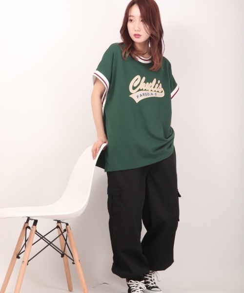FUNALIVE（ファンアライブ）の「裏毛リブライン半袖プリントTシャツ（Tシャツ/カットソー・メンズ・チャコールグレー/グリーン/キナリ・M/L/XL）」の13枚目の写真