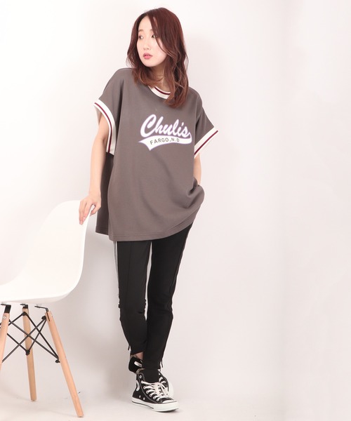 FUNALIVE（ファンアライブ）の「裏毛リブライン半袖プリントTシャツ（Tシャツ/カットソー・メンズ・チャコールグレー/グリーン/キナリ・M/L/XL）」の17枚目の写真