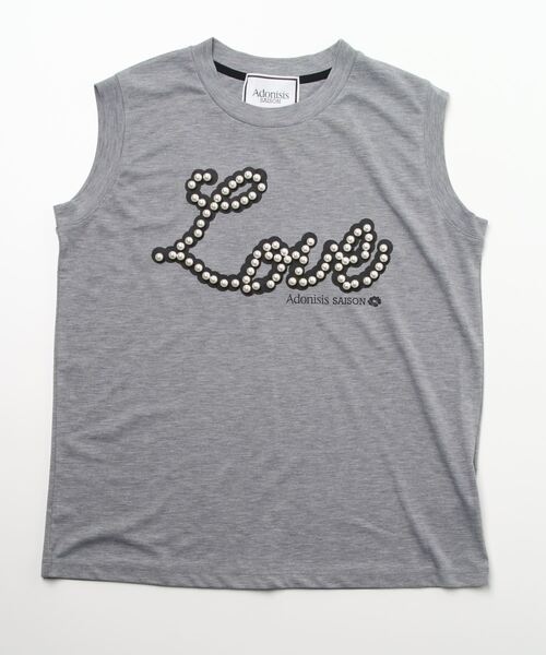 Adonisis(アドニシス)の「【Adonisis/アドニシス】LOVEパールスタッズタンクトップ(Tシャツ/カットソー・レディース・ブラック/ベージュ/グレー/ホワイト・FREE)」の16枚目の写真