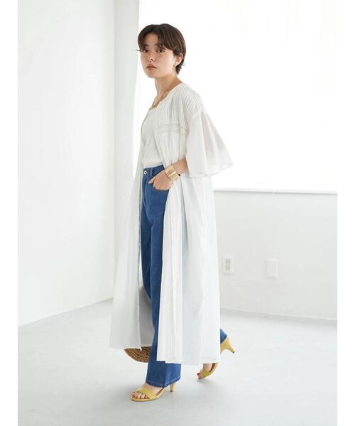 earth music&ecology（アースミュージックアンドエコロジー）の「レースピンタック ワンピース（ワンピース・レディース・ブラック/オフホワイト/サックスブルー・FREE）」の15枚目の写真