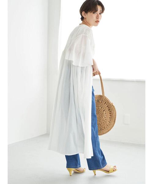 earth music&ecology（アースミュージックアンドエコロジー）の「レースピンタック ワンピース（ワンピース・レディース・ブラック/オフホワイト/サックスブルー・FREE）」の16枚目の写真