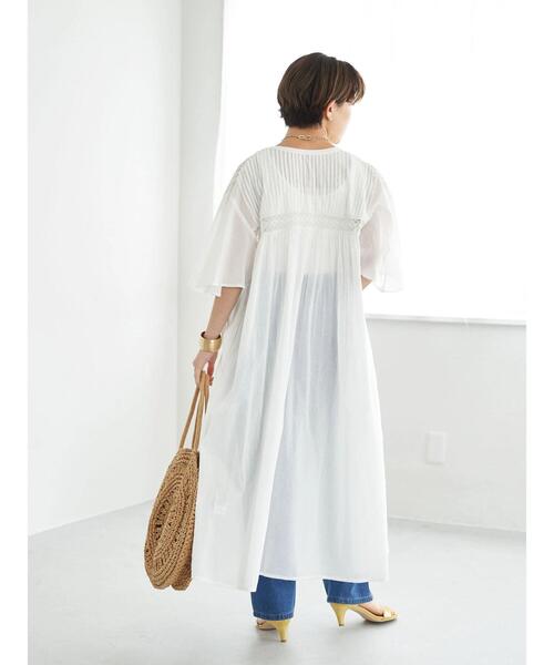 earth music&ecology（アースミュージックアンドエコロジー）の「レースピンタック ワンピース（ワンピース・レディース・ブラック/オフホワイト/サックスブルー・FREE）」の17枚目の写真