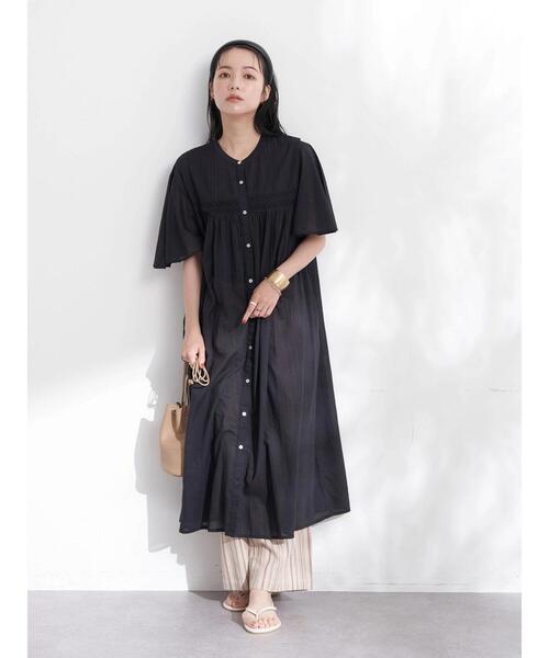 earth music&ecology（アースミュージックアンドエコロジー）の「レースピンタック ワンピース（ワンピース・レディース・ブラック/オフホワイト/サックスブルー・FREE）」の19枚目の写真