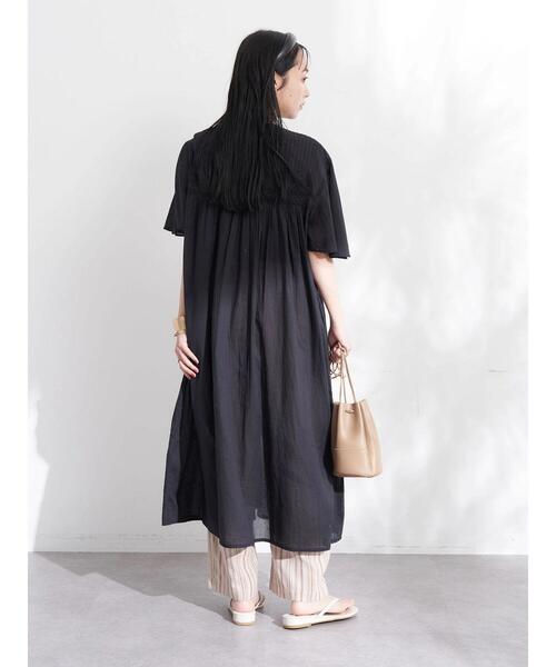 earth music&ecology（アースミュージックアンドエコロジー）の「レースピンタック ワンピース（ワンピース・レディース・ブラック/オフホワイト/サックスブルー・FREE）」の21枚目の写真