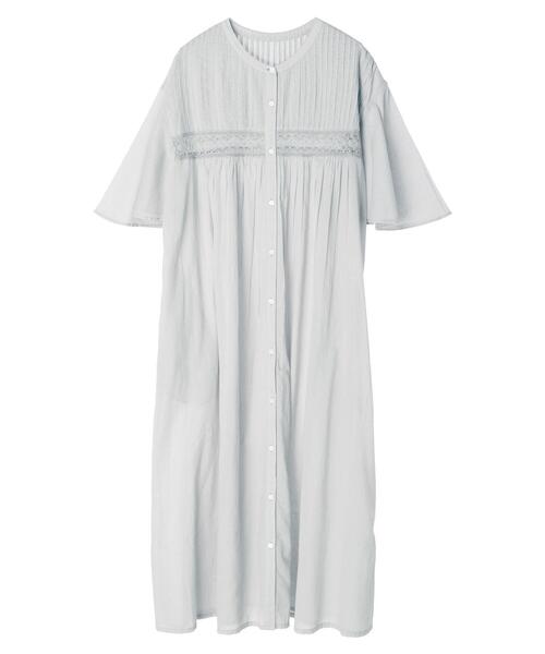 earth music&ecology（アースミュージックアンドエコロジー）の「レースピンタック ワンピース（ワンピース・レディース・ブラック/オフホワイト/サックスブルー・FREE）」の12枚目の写真