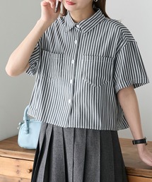 BONLECILL（ボンルシール）の「クロップドハーフスリーブシャツ（シャツ/ブラウス）」