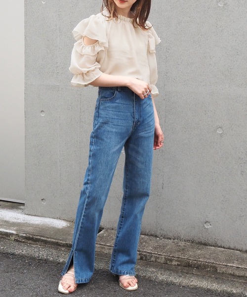 tiptop（ティップトップ）の「肩開きバックリボンブラウス（シャツ/ブラウス・レディース・アイボリー/オフホワイト/ブラック/A/B・FREE）」の11枚目の写真