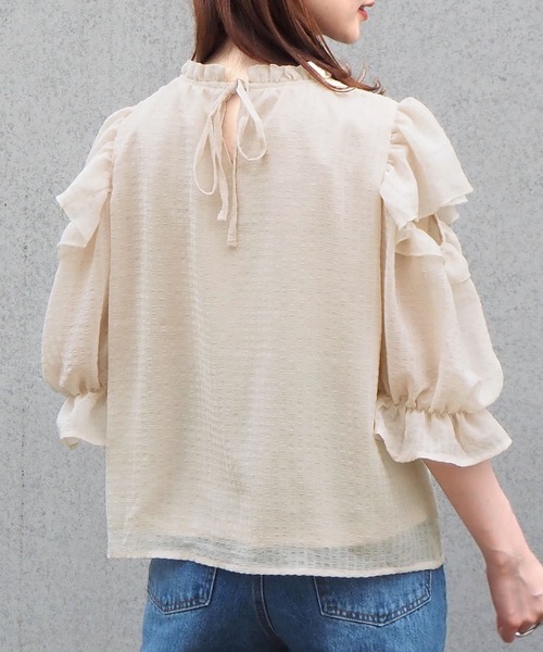 tiptop（ティップトップ）の「肩開きバックリボンブラウス（シャツ/ブラウス・レディース・アイボリー/オフホワイト/ブラック/A/B・FREE）」の16枚目の写真