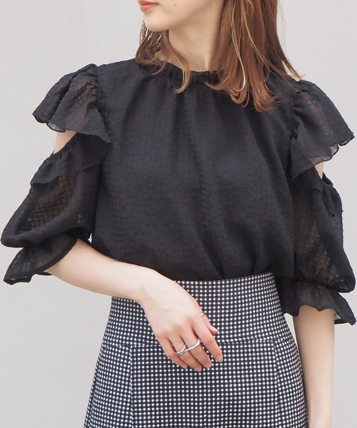 tiptop（ティップトップ）の「肩開きバックリボンブラウス（シャツ/ブラウス・レディース・アイボリー/オフホワイト/ブラック/A/B・FREE）」の18枚目の写真