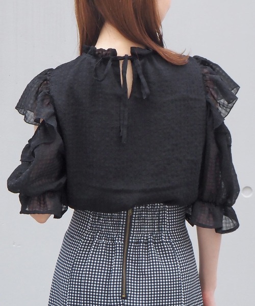 tiptop（ティップトップ）の「肩開きバックリボンブラウス（シャツ/ブラウス・レディース・アイボリー/オフホワイト/ブラック/A/B・FREE）」の21枚目の写真