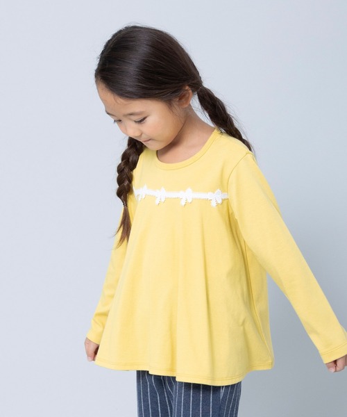 trois lapins kp（トロワラパンケーピー）の「天竺長袖Tシャツ(110～130)（Tシャツ/カットソー・キッズ・ブラック/サックスブルー/マスタード・110cm/120cm/130cm）」の3枚目の写真