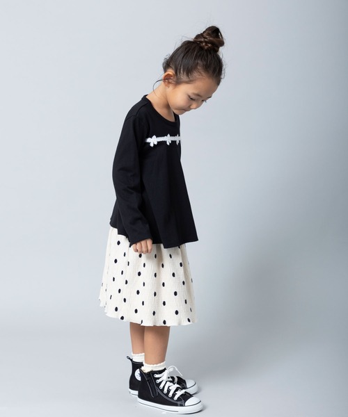 trois lapins kp（トロワラパンケーピー）の「天竺長袖Tシャツ(110～130)（Tシャツ/カットソー・キッズ・ブラック/サックスブルー/マスタード・110cm/120cm/130cm）」の13枚目の写真