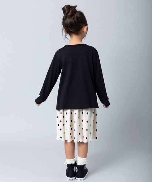 trois lapins kp（トロワラパンケーピー）の「天竺長袖Tシャツ(110～130)（Tシャツ/カットソー・キッズ・ブラック/サックスブルー/マスタード・110cm/120cm/130cm）」の14枚目の写真