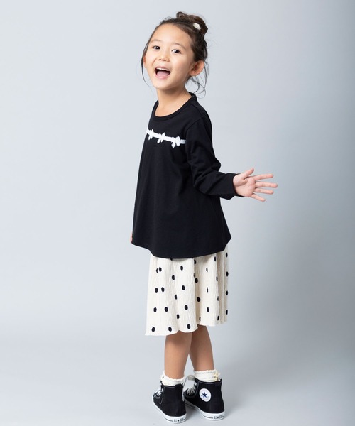 trois lapins kp（トロワラパンケーピー）の「天竺長袖Tシャツ(110～130)（Tシャツ/カットソー・キッズ・ブラック/サックスブルー/マスタード・110cm/120cm/130cm）」の16枚目の写真