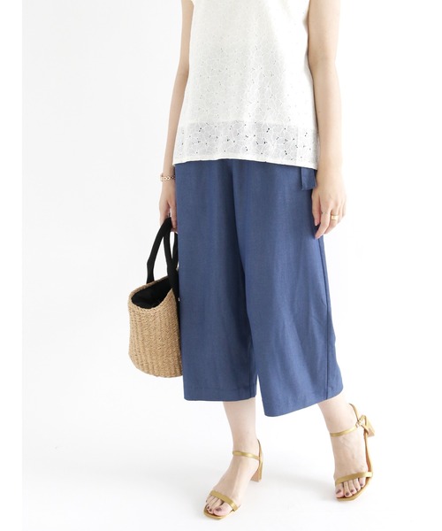 Te chichi（テチチ）の「ワイドクロップドパンツ（その他パンツ・レディース・ネイビー/ピンク/イエロー/ブルー・ﾌﾘ-）」の3枚目の写真