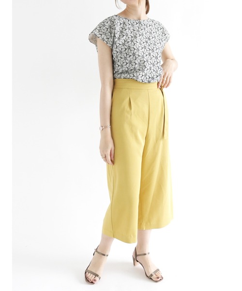 Te chichi（テチチ）の「ワイドクロップドパンツ（その他パンツ・レディース・ネイビー/ピンク/イエロー/ブルー・ﾌﾘ-）」の7枚目の写真