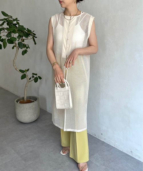 prose verse（プロズヴェール）の「ジレ2WAYメッシュワンピース（ワンピース・レディース・ブラック/ホワイト系その他・MEDIUM）」の3枚目の写真