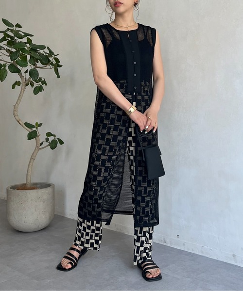 prose verse（プロズヴェール）の「ジレ2WAYメッシュワンピース（ワンピース・レディース・ブラック/ホワイト系その他・MEDIUM）」の8枚目の写真