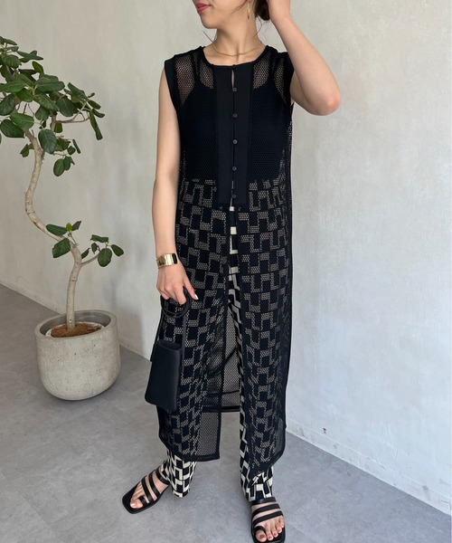 prose verse（プロズヴェール）の「ジレ2WAYメッシュワンピース（ワンピース・レディース・ブラック/ホワイト系その他・MEDIUM）」の13枚目の写真