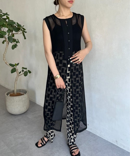 prose verse（プロズヴェール）の「ジレ2WAYメッシュワンピース（ワンピース・レディース・ブラック/ホワイト系その他・MEDIUM）」の21枚目の写真