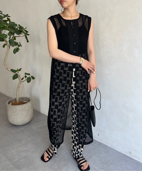 prose verse（プロズヴェール）の「ジレ2WAYメッシュワンピース（ワンピース・レディース・ブラック/ホワイト系その他・MEDIUM）」の16枚目の写真