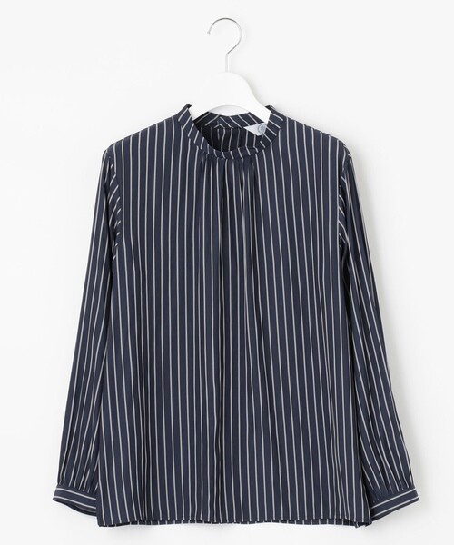 J.PRESS(ジェイプレス)の「【洗える】シルクタッチ ダブルストライプ スタンドカラー ブラウス(シャツ/ブラウス・レディース・ホワイト系1/ネイビー系1/ピンク系1・11/9)」の14枚目の写真