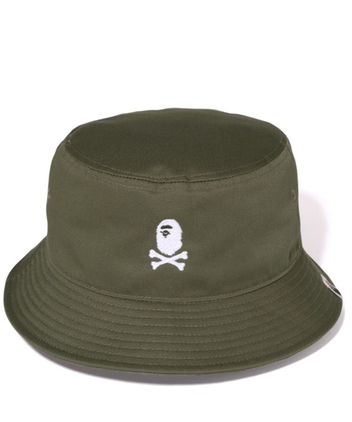 A BATHING APE（アベイシングエイプ）の「APE CROSSBONE BUCKET HAT M（ハット・メンズ・ブラック/オリーブ・MEDIUM/LARGE）」の3枚目の写真