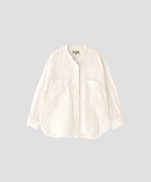 近年モデル マーガレットハウエル SHEER COTTON ノーカラーシャツ I 近年モデル マーガレットハウエル SHEER COTTON ノーカラー