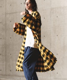 mj8728-Plaid pattern-viyella material gownish design jacket ジャケット