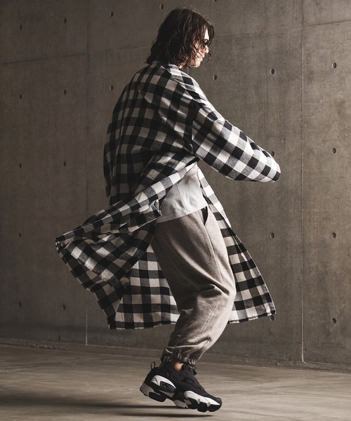 GLIMCLAP(グリムクラップ)の「mj8728-Plaid pattern-viyella material gownish design jacket ジャケット(その他アウター・メンズ・イエロー/ホワイト/レッド/グリーン・S/L/M)」の20枚目の写真