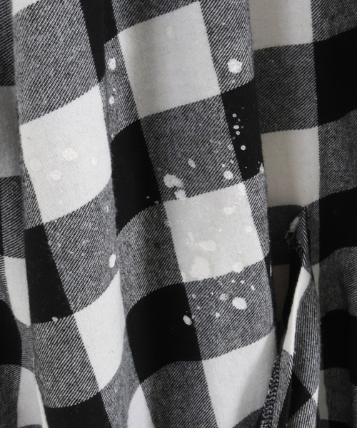 GLIMCLAP(グリムクラップ)の「mj8728-Plaid pattern-viyella material gownish design jacket ジャケット(その他アウター・メンズ・イエロー/ホワイト/レッド/グリーン・S/L/M)」の15枚目の写真