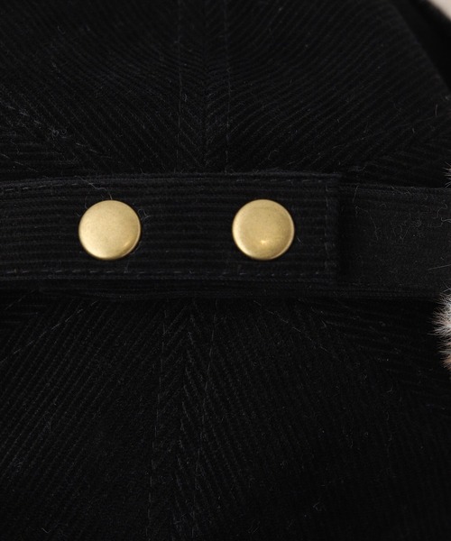 EXAMPLE(エグザンプル)の「EXAMPLE PATCH CORDUROY FLAP CAP(キャップ・メンズ・ブラック・FREE)」の2枚目の写真