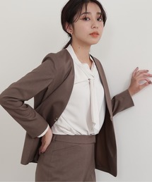 NATURAL BEAUTY BASIC（ナチュラルビューティーベーシック）の「＜クラッシーセットアップシリーズ＞Ｖノーカラージャケット（ノーカラージャケット）」