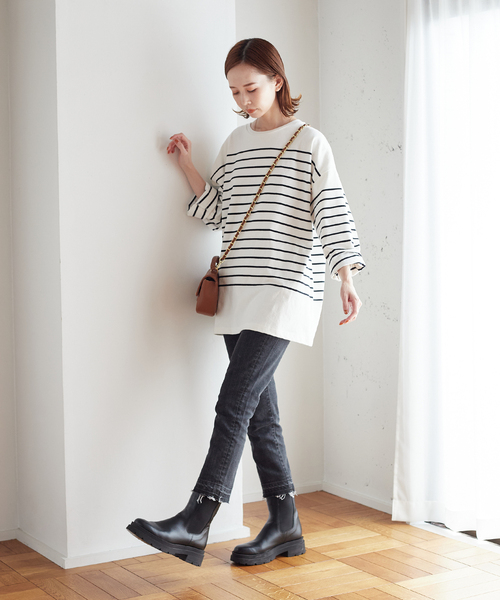 JOURNAL STANDARD（ジャーナルスタンダード）の「リラックスストレートデニム（デニムパンツ・レディース・ブラック系その他/ネイビー/ブルー系その他・36/40/38）」の6枚目の写真