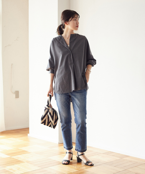 JOURNAL STANDARD（ジャーナルスタンダード）の「リラックスストレートデニム（デニムパンツ・レディース・ブラック系その他/ネイビー/ブルー系その他・36/40/38）」の12枚目の写真