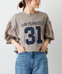 PUAL CE CIN | ボリューム袖ナンバリングT(Tシャツ/カットソー)