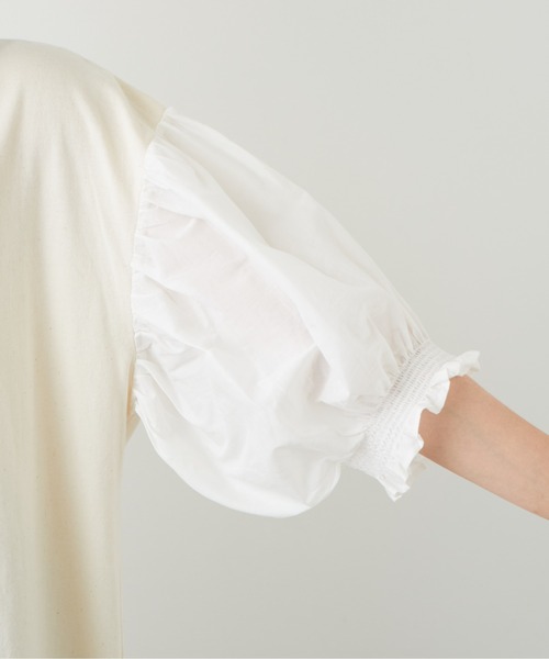 PUAL CE CIN（ピュアルセシン）の「ボリューム袖ナンバリングT（Tシャツ/カットソー・レディース・ベージュ/グリーン/ナチュラル・FREE）」の18枚目の写真