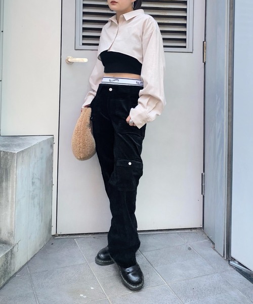 WHO'S WHO gallery（フーズフーギャラリー）の「コーデュロイブッシュパンツ（その他パンツ・レディース・チャコールグレー/ブラック/アイボリー・FREE）」の9枚目の写真