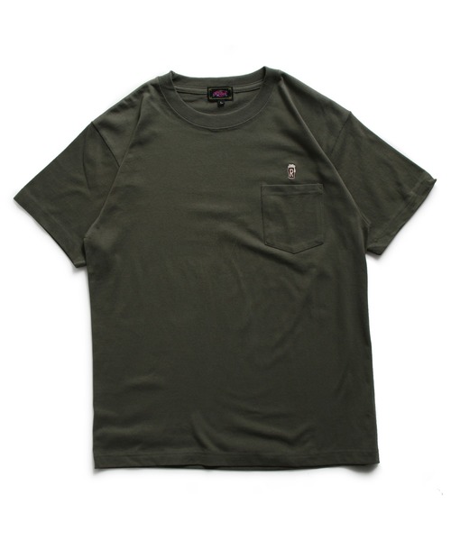 ROTAR（ローター）の「Drunk 1p pocket Tee BEER ワンポイント ポケット付き Tシャツ（Tシャツ/カットソー・メンズ・オリーブ/ホワイト/スミクロ/ブルー系その他・MEDIUM/X-LARGE/LARGE/SMALL）」の6枚目の写真