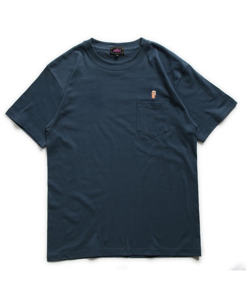 ROTAR（ローター）の「Drunk 1p pocket Tee BEER ワンポイント ポケット付き Tシャツ（Tシャツ/カットソー・メンズ・オリーブ/ホワイト/スミクロ/ブルー系その他・MEDIUM/X-LARGE/LARGE/SMALL）」の7枚目の写真