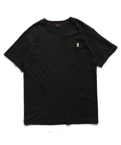 ROTAR（ローター）の「Drunk 1p pocket Tee BEER ワンポイント ポケット付き Tシャツ（Tシャツ/カットソー・メンズ・オリーブ/ホワイト/スミクロ/ブルー系その他・MEDIUM/X-LARGE/LARGE/SMALL）」の8枚目の写真