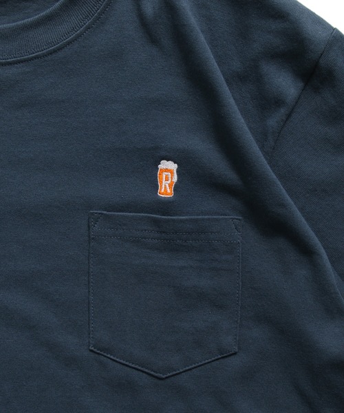 ROTAR（ローター）の「Drunk 1p pocket Tee BEER ワンポイント ポケット付き Tシャツ（Tシャツ/カットソー・メンズ・オリーブ/ホワイト/スミクロ/ブルー系その他・MEDIUM/X-LARGE/LARGE/SMALL）」の11枚目の写真