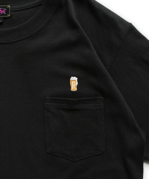 ROTAR（ローター）の「Drunk 1p pocket Tee BEER ワンポイント ポケット付き Tシャツ（Tシャツ/カットソー・メンズ・オリーブ/ホワイト/スミクロ/ブルー系その他・MEDIUM/X-LARGE/LARGE/SMALL）」の12枚目の写真