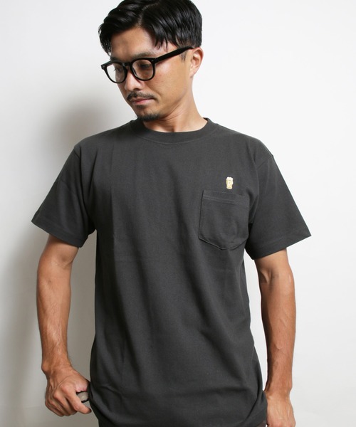 ROTAR（ローター）の「Drunk 1p pocket Tee BEER ワンポイント ポケット付き Tシャツ（Tシャツ/カットソー・メンズ・オリーブ/ホワイト/スミクロ/ブルー系その他・MEDIUM/X-LARGE/LARGE/SMALL）」の16枚目の写真