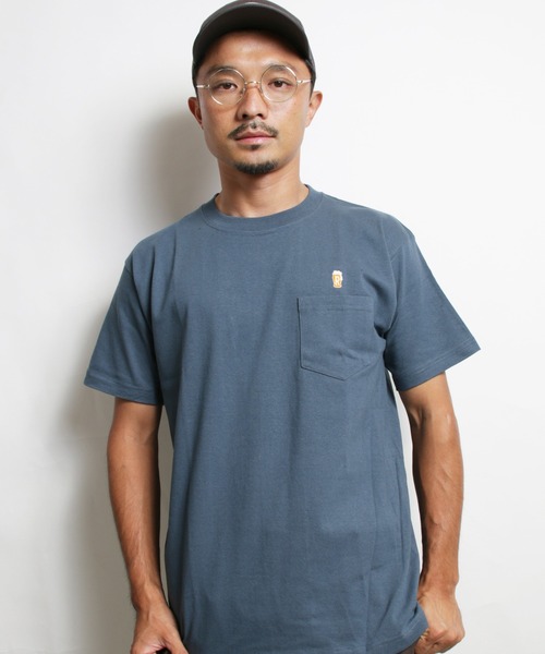 ROTAR（ローター）の「Drunk 1p pocket Tee BEER ワンポイント ポケット付き Tシャツ（Tシャツ/カットソー・メンズ・オリーブ/ホワイト/スミクロ/ブルー系その他・MEDIUM/X-LARGE/LARGE/SMALL）」の17枚目の写真