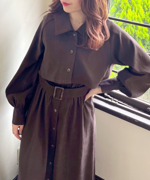 OLIVE des OLIVE（オリーブデオリーブ）の「マルチウェイトレンチワンピース（ワンピース・レディース・ブラウン/カーキ/ベージュ/アイボリー/ダークブラウン・FREE）」の12枚目の写真