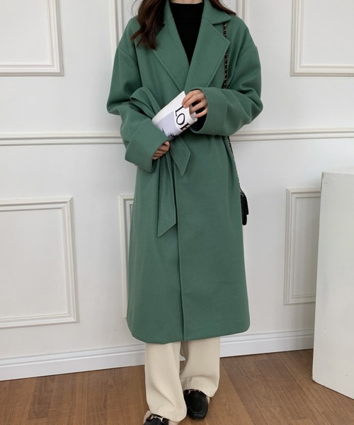 美品！ボリオリ　ダークグリーン チェスターコート サイズ46 美品 BOGLIOLI チェスターコート ダークグリーン系 メンズ 46