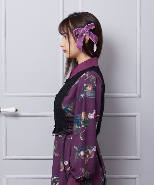 axes femme POETIQUE（アクシーズファムポエティック）の「サイドレースアップベスト（ベスト・レディース・ブラック/キナリ・MEDIUM）」の4枚目の写真