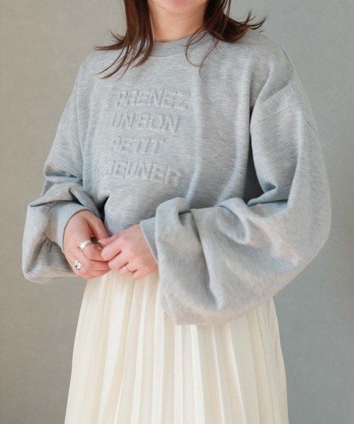 archives（アルシーヴ）の「エンボスクロップドスウェット（スウェット・レディース・ブラック/グレー/アイボリー/ワインレッド・MEDIUM）」の6枚目の写真